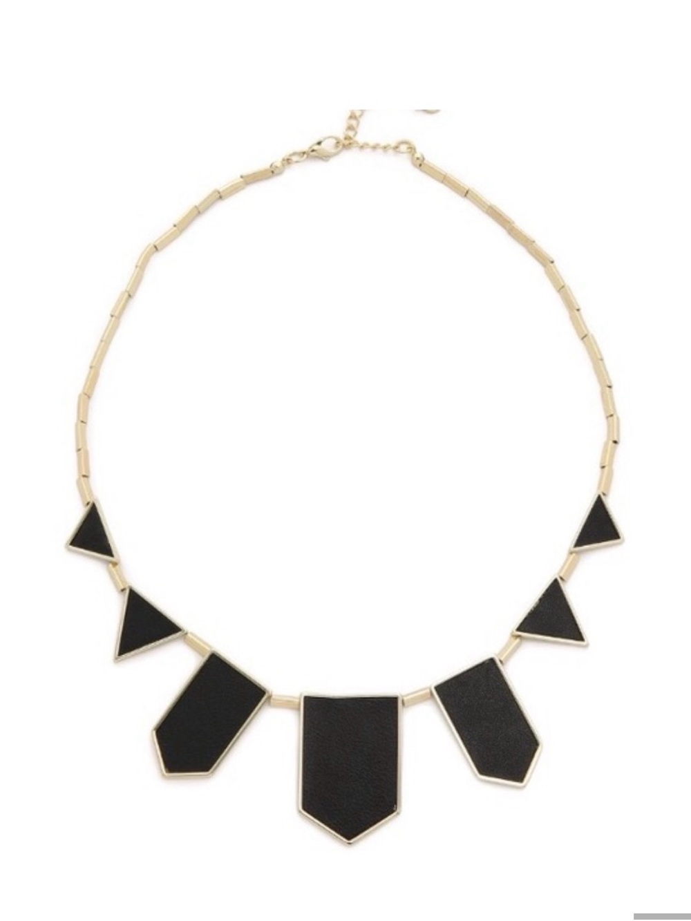 House of Harlow 1960 Gold and Black Geometric Statement Necklace